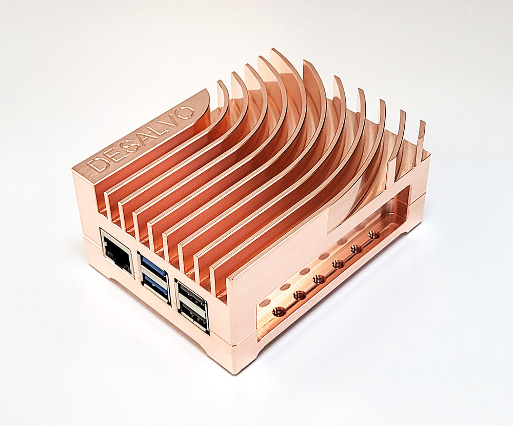 Solid Copper Phineas Case for the Raspberry Pi 5 – DeSalvo Systems Inc